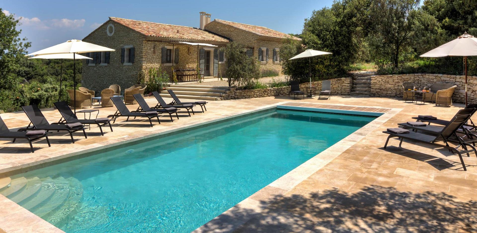 Pool area, Le Mas des Chenes Verts, Provence