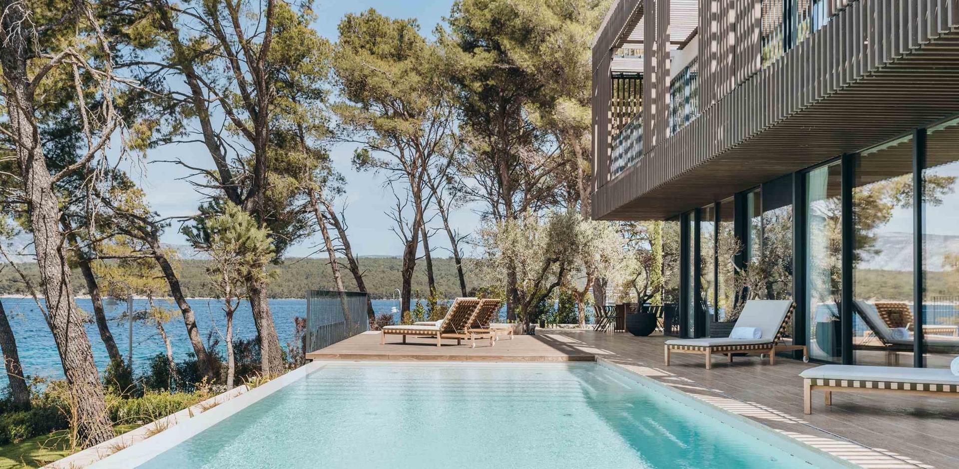 Pool, Villa Bay, Hvar, Croatia