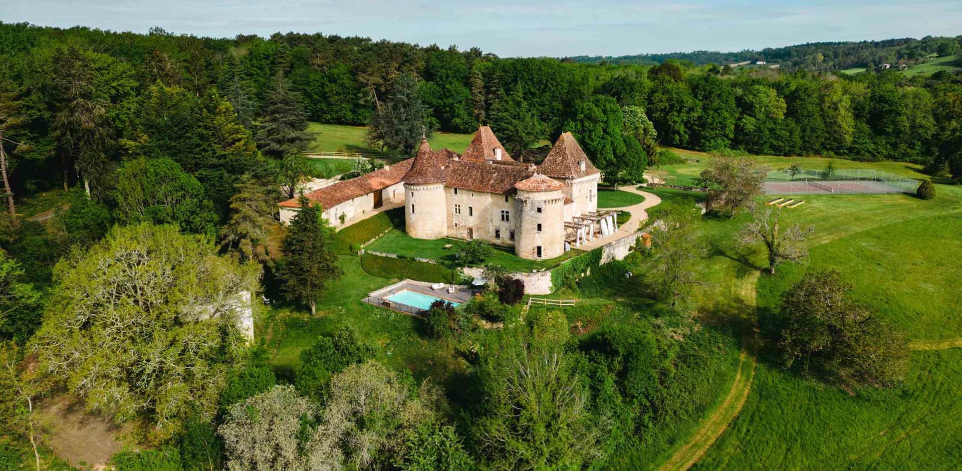 Drone, Chateau Joie de Vivre, Dordogne