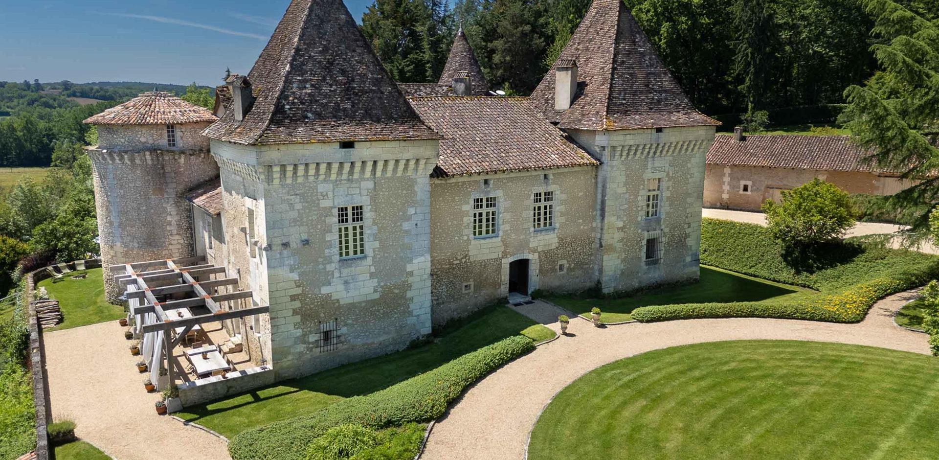 Castle front, Chateau Joie de Vivre, France