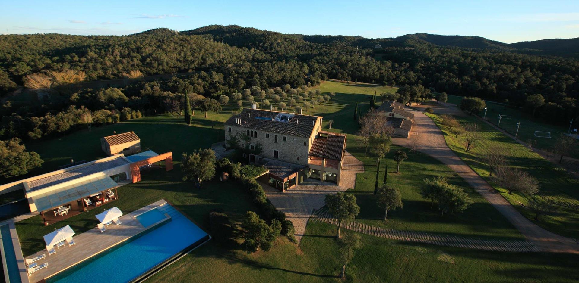 Aerial view, Mas Mateu, Catalonia, Spain